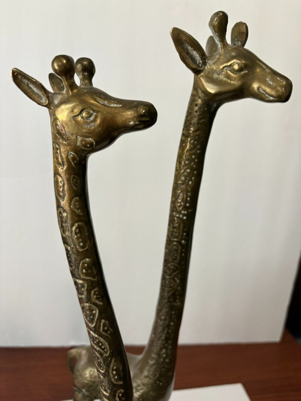 Vintage Pair Leonard Solid Brass Giraffes 16.5"